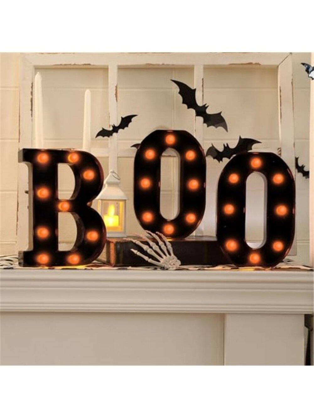 Halloween Decorations-3 Marquee Light up Letters "BOO" Decorative Sign